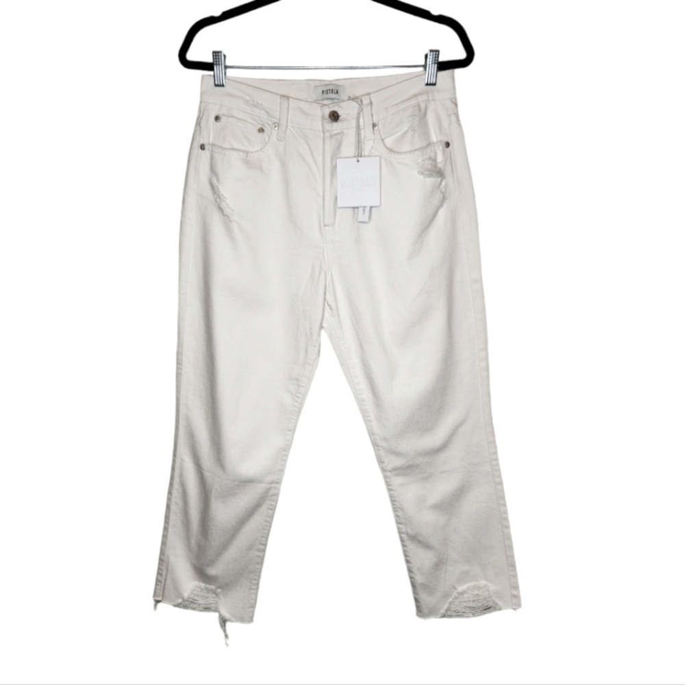 NEW Pistola Charlie High Rise Straight Distressed in Break The Ice Wash …